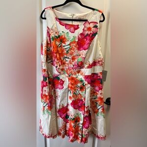 Eliza J 18W NWT Fit & Flare Sleeveless Midi Floral Dress
